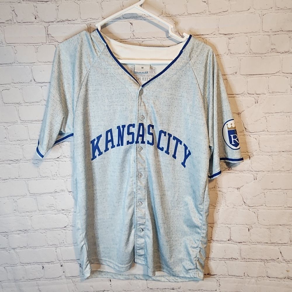 Men's Papa John's "KC Royals" baseball button-down shirt, size Medium